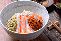 プレミアムズワイガニ×セイコガニ（香箱ガニ）の甲羅盛り 夫婦丼セット